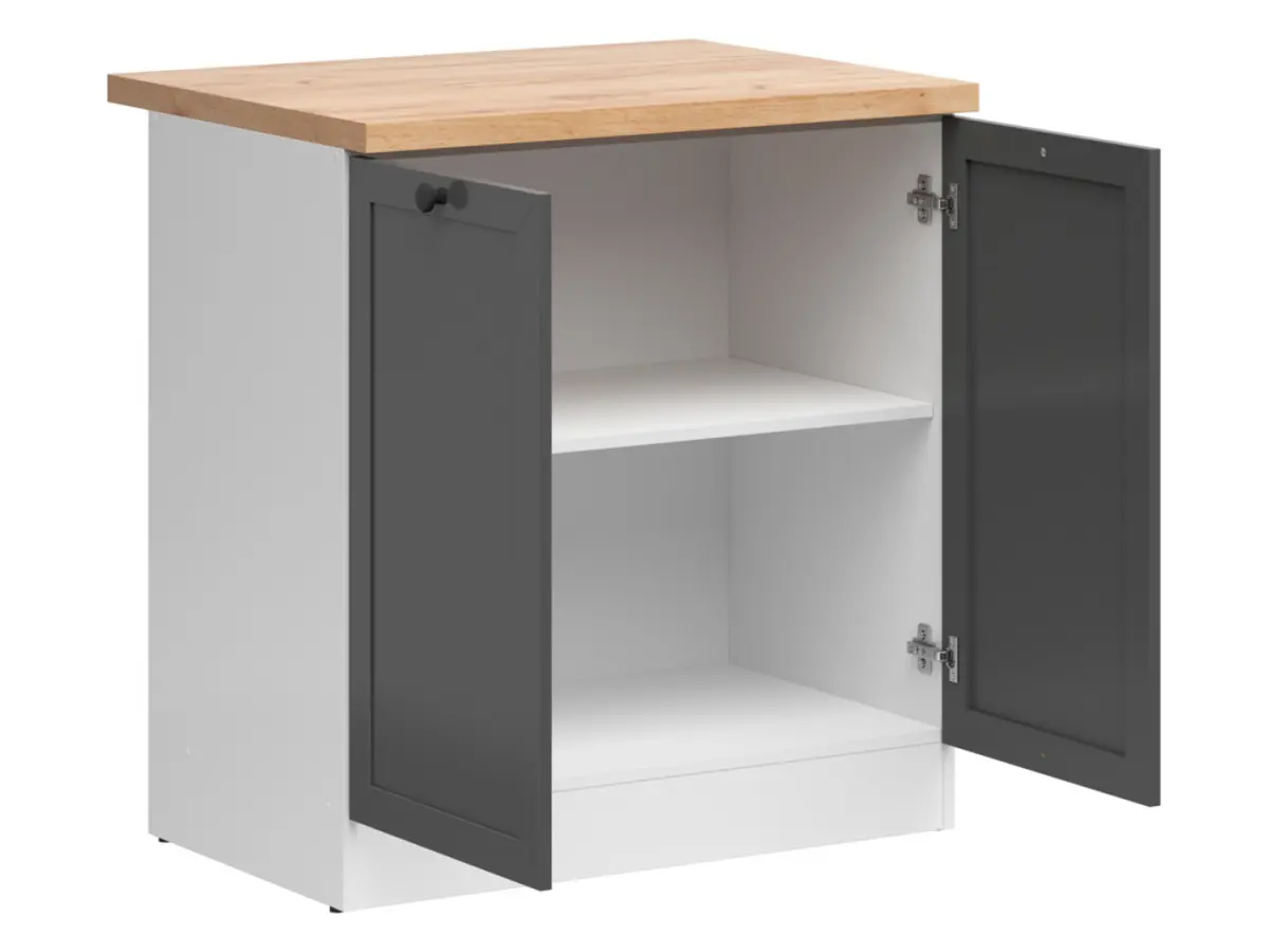 Armario de cocina bajo Junona Line 80 cm grafito con encimera