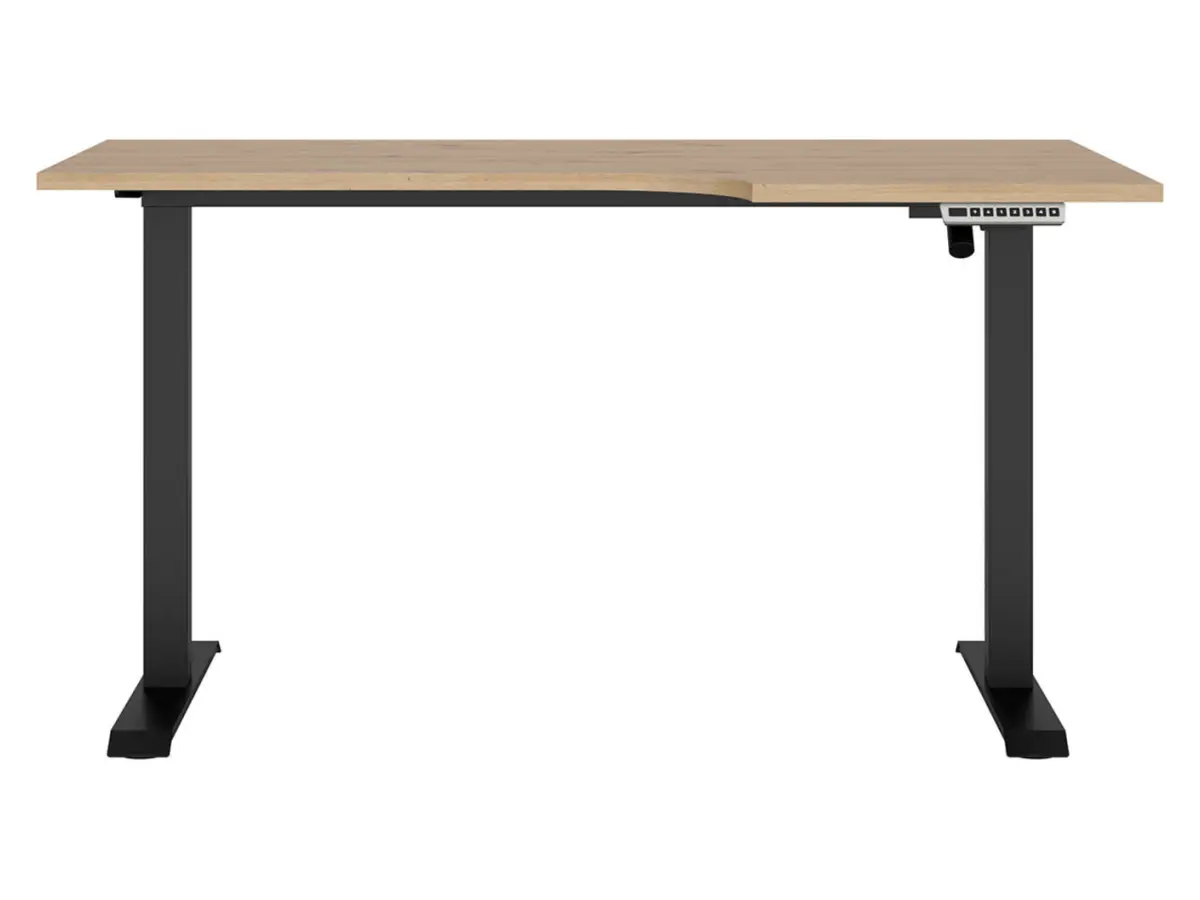 Escritorio de esquina con regulación eléctrica Space Office 140 cm derecho roble artisan