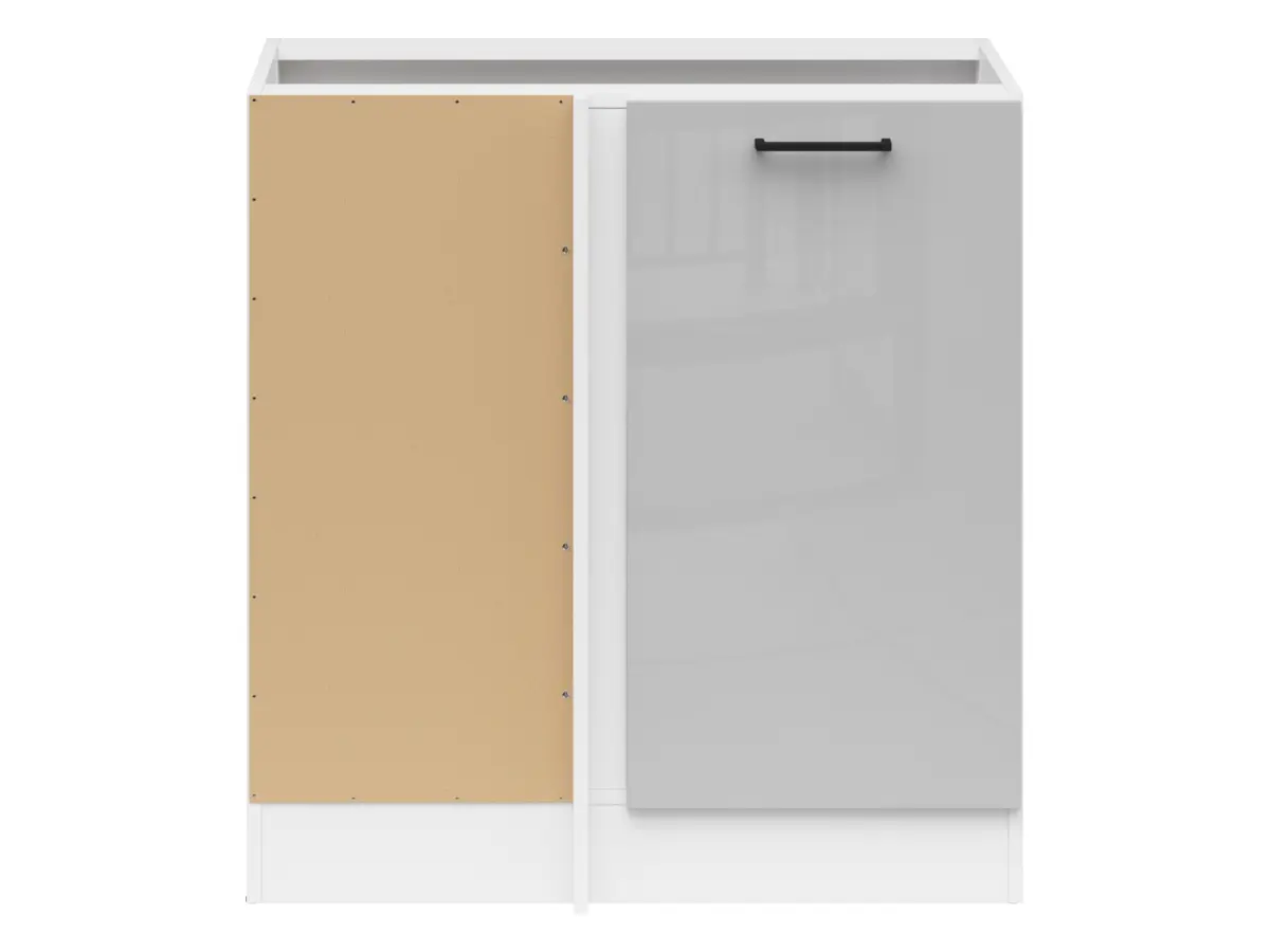 Mueble de cocina bajo de rincón Junona Line claro izquierda gris claro brillo ocupa el rincón 100x60 cm