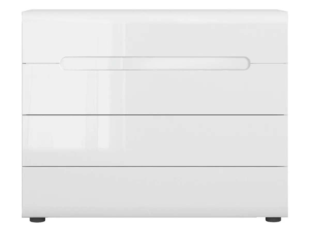 Cómoda Azteca Trio 105 cm con 4 cajones blanco brillo