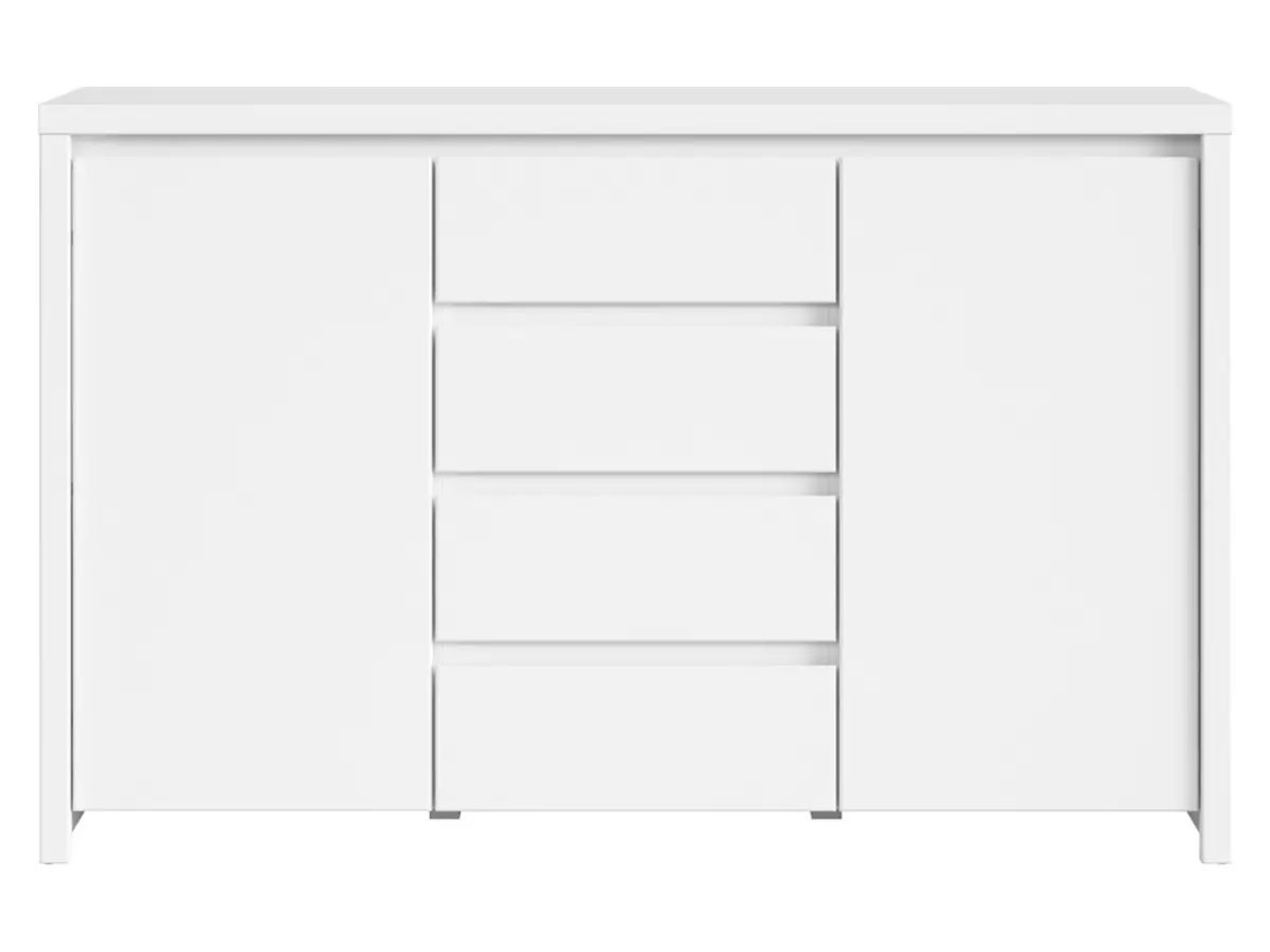 Cómoda Kaspian 144 cm con 2 puertas y 4 cajones blanca