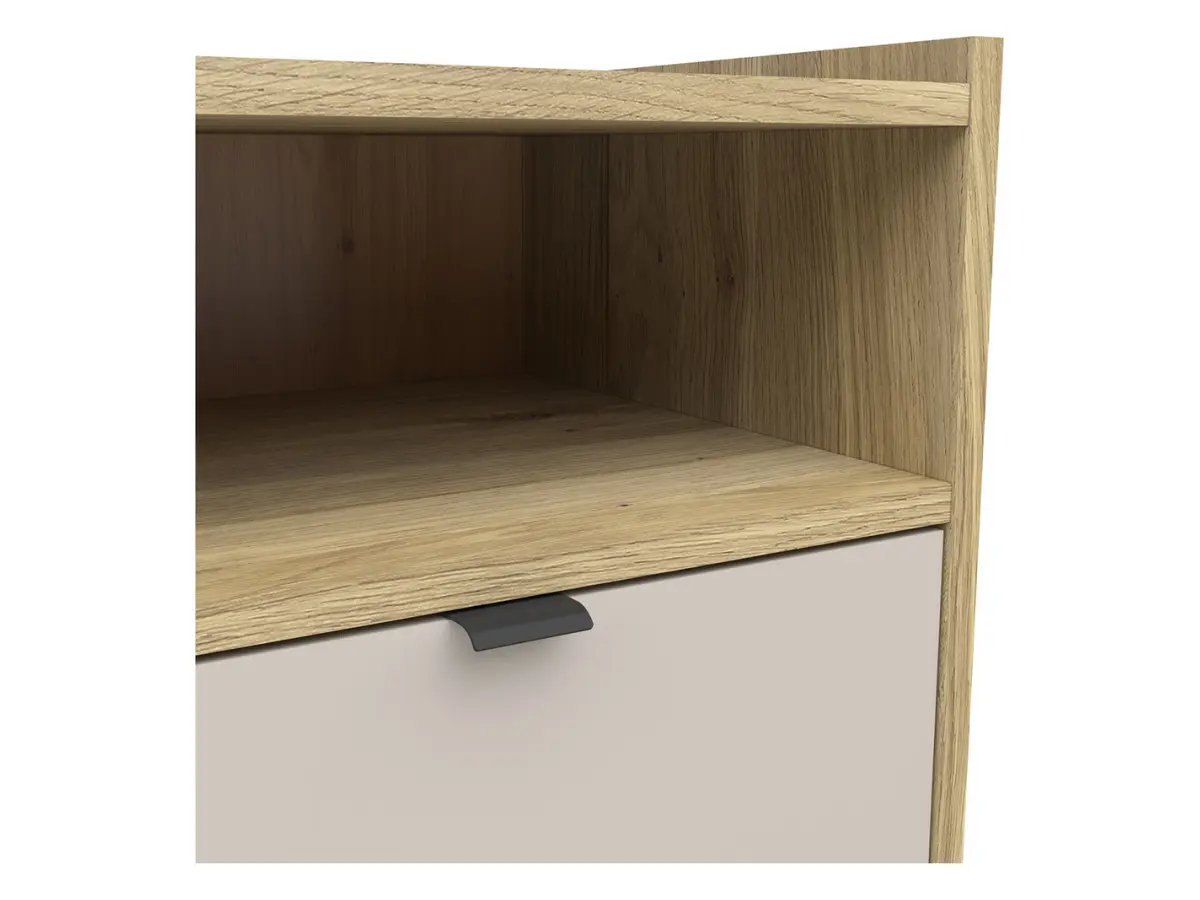 Mesita de noche Dalva 50 cm roble mauvella/cachemira