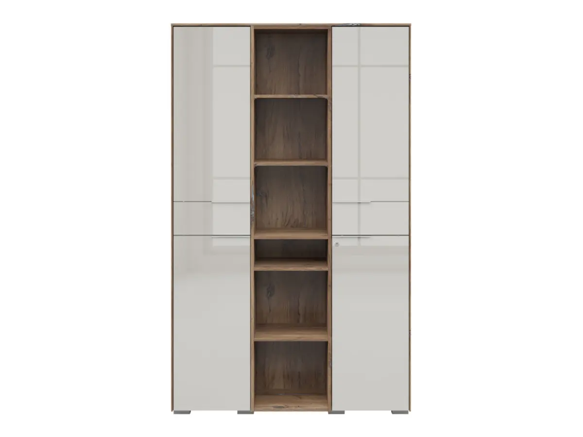 Estantería Nevada A 122 cm con 2 puertas y estantes roble flagstaff oscuro