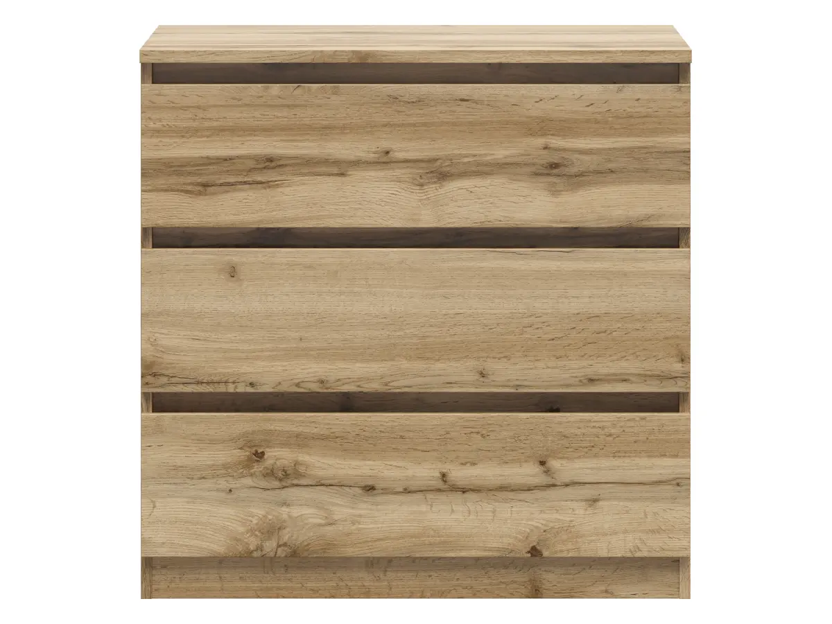 Cómoda Tetrix 75 cm con 3 cajones roble wotan