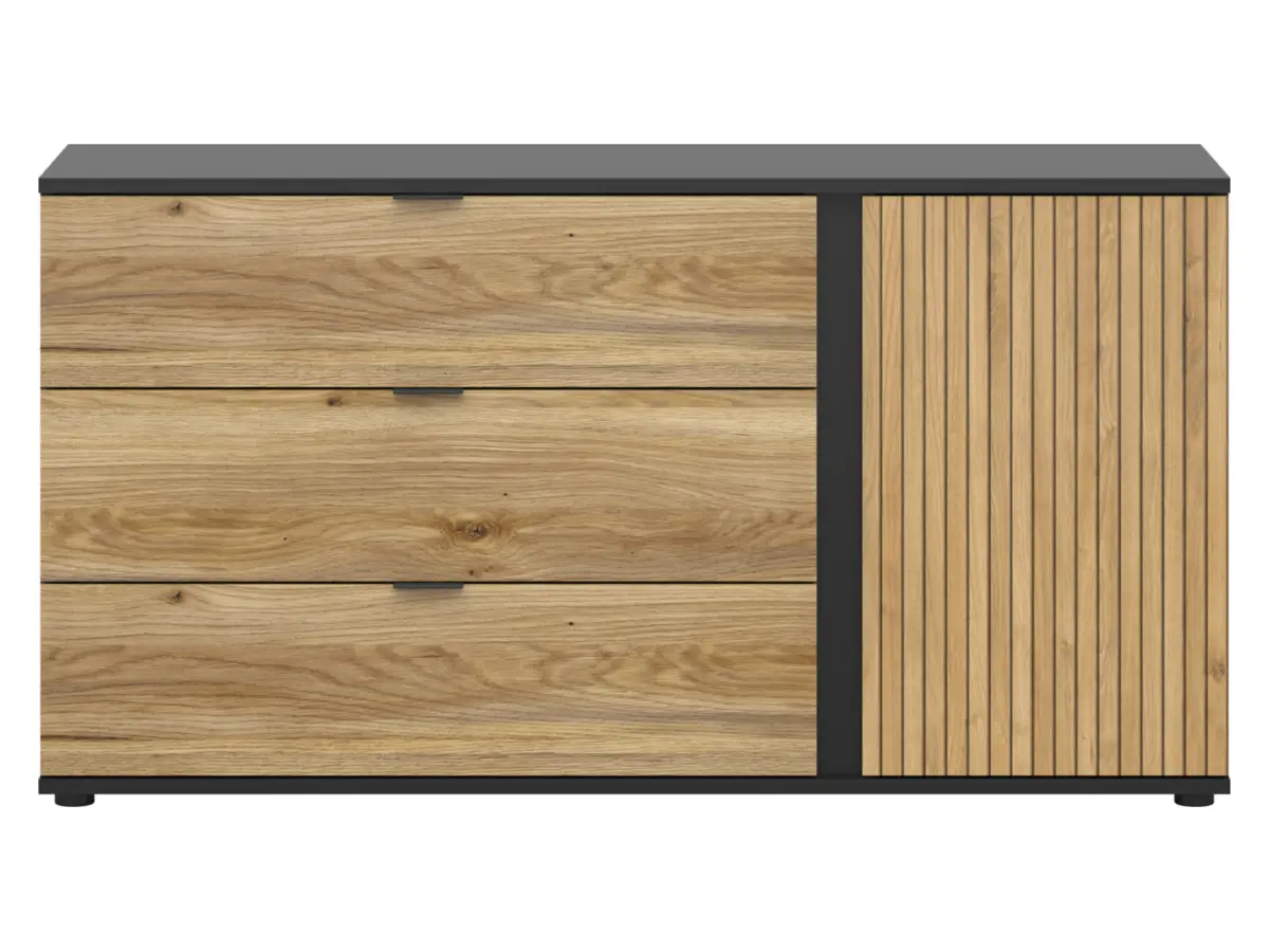 Комод Luen 143 см с дверцами и 3 ящиками дуб тегола/дуб маувелла