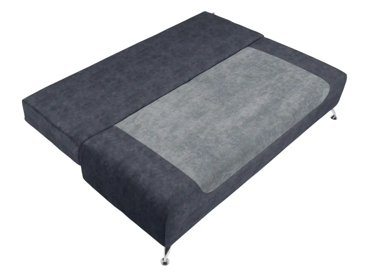 Диван трехместный Daria III раскладной с ящиком велюровый серый
