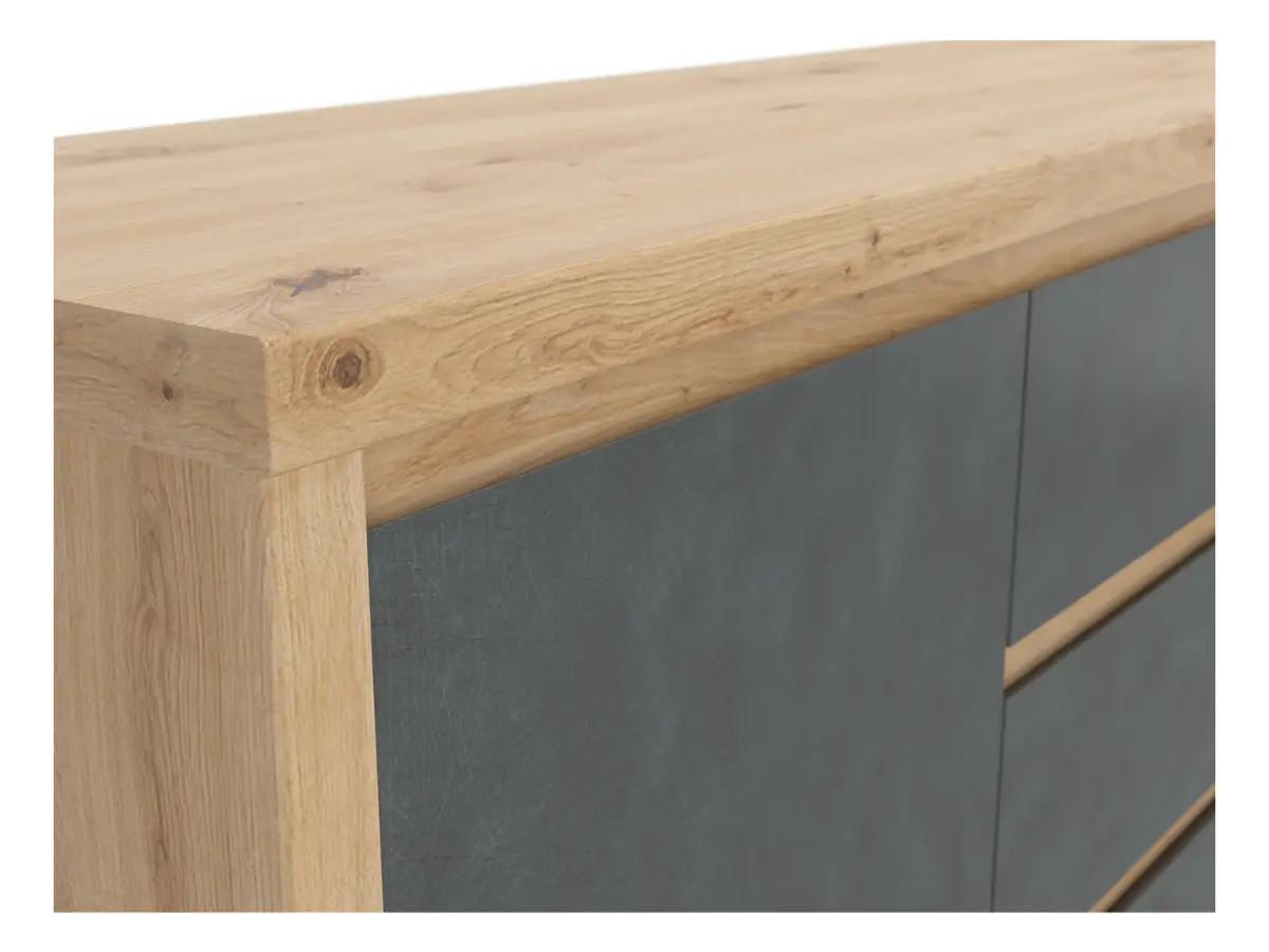 Mueble RTV Larios 190 cm con 2 puertas y 3 cajones roble artisan/matera