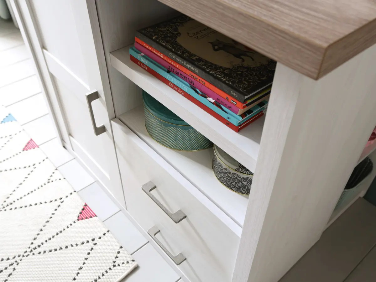 Cómoda Luca Baby 107 cm con puertas y 2 cajones alerce sibiu claro