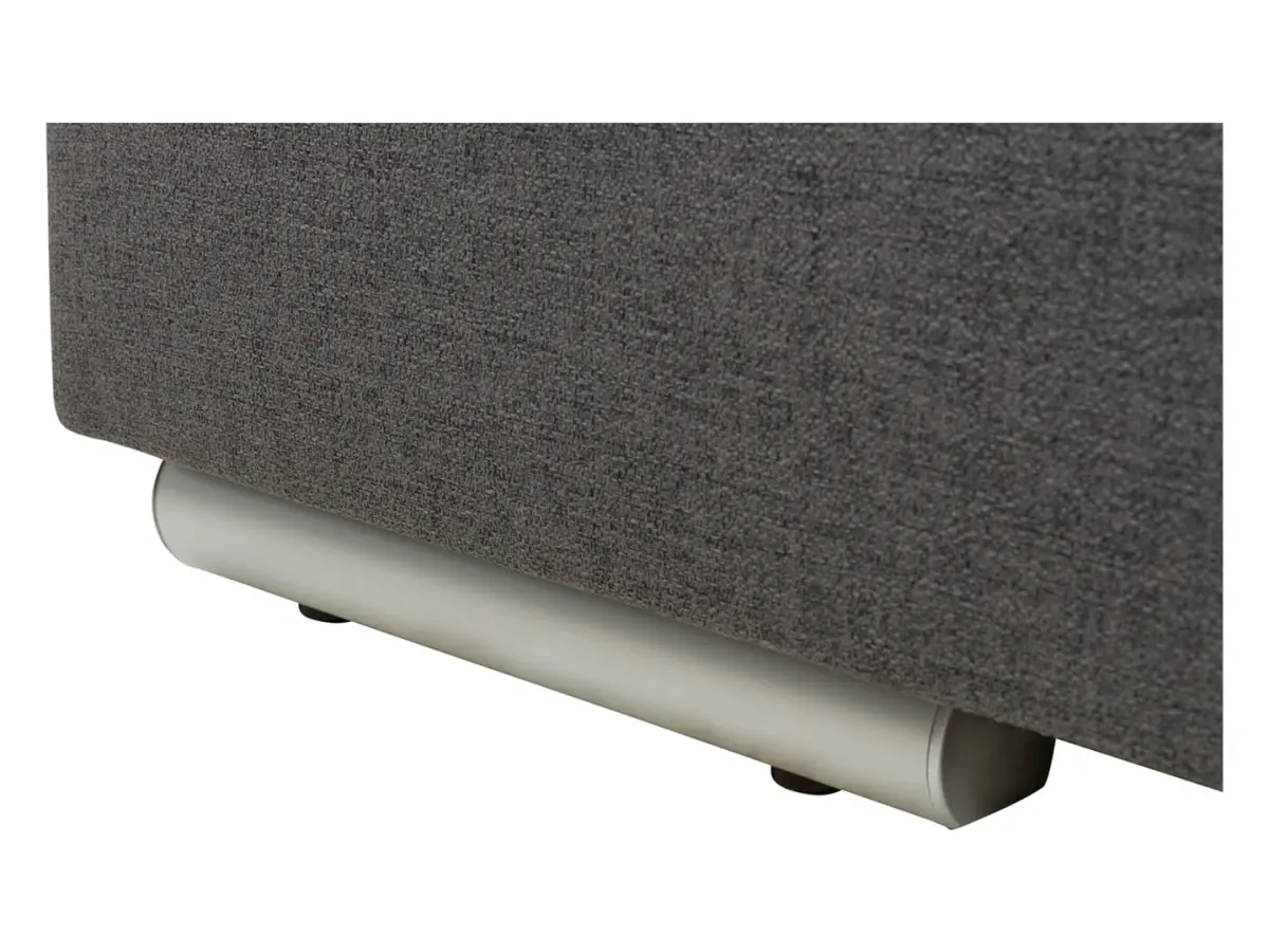 Sofá de esquina universal Laro convertible con arcón gris oscuro