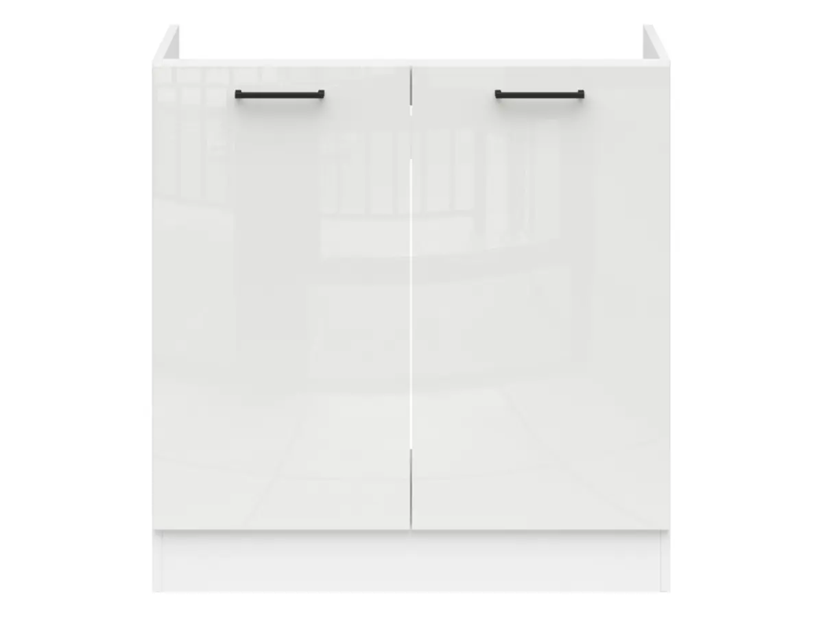 Mueble de cocina bajo fregadero Junona Line 80 cm brillo tiza