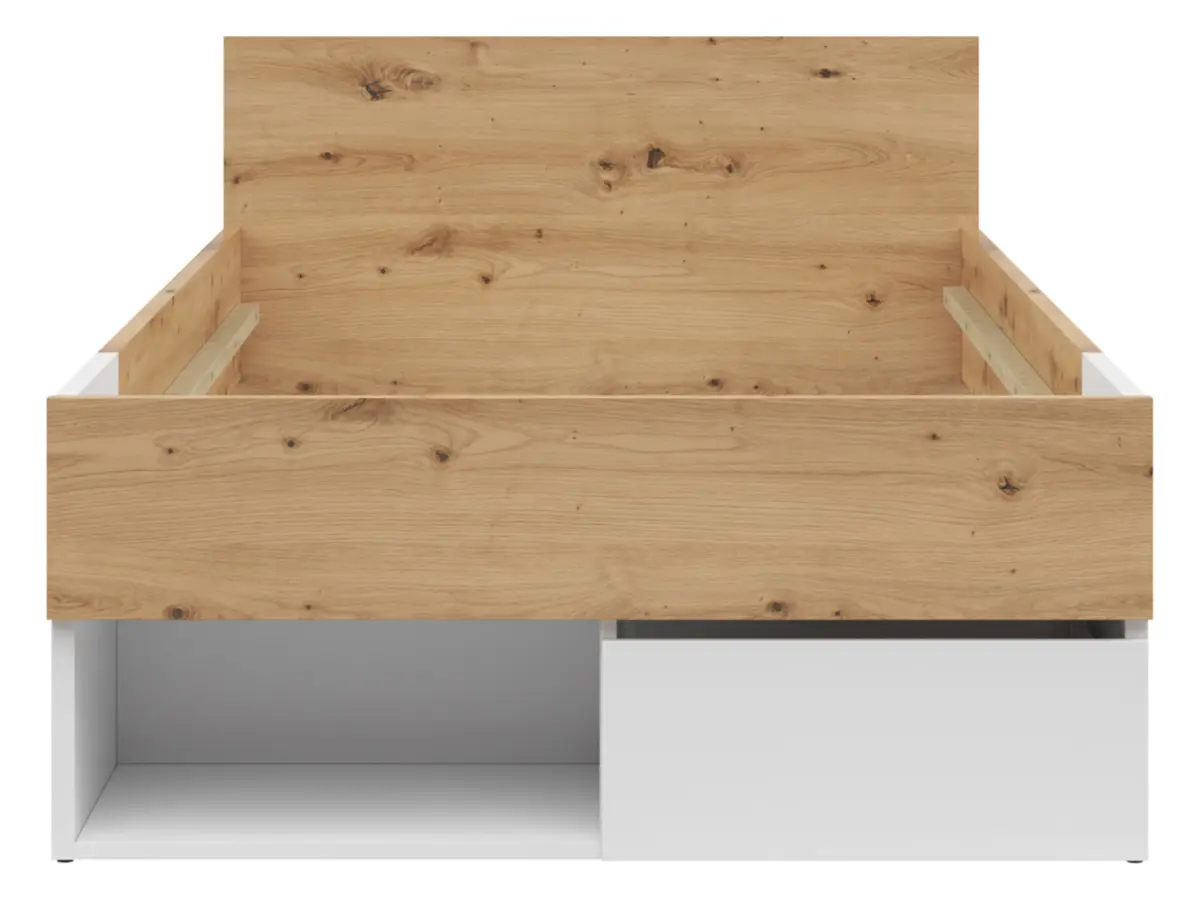 Cama Homeland 100x200 con cajones blanco/roble artisan