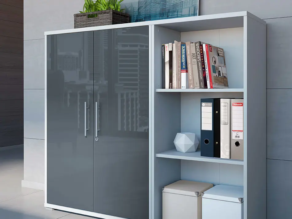 Estantería Office Lux 53 cm con 2 estantes gris