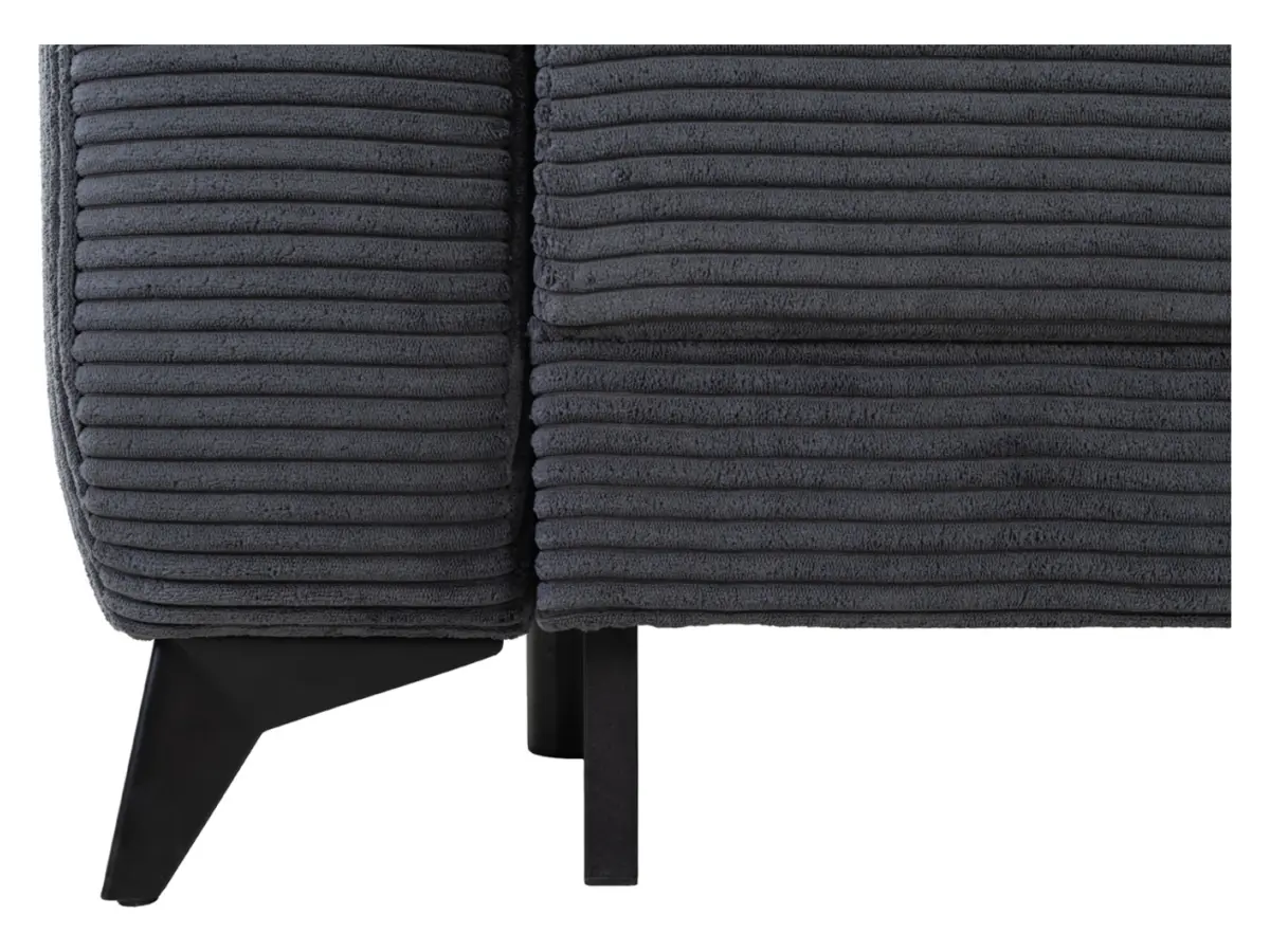 Sofá rinconera universal Martinez convertible con arcón de pana gris oscuro