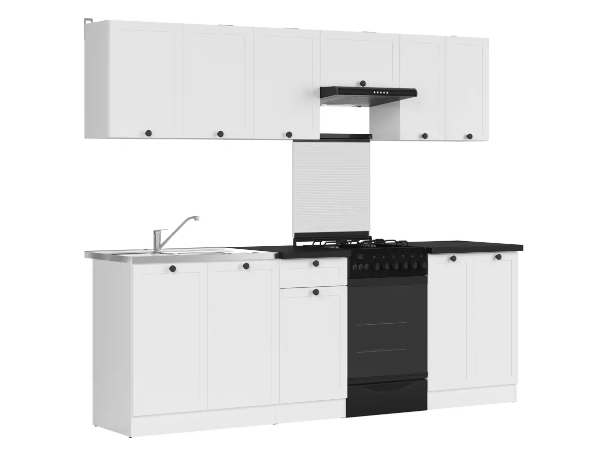 Conjunto de cocina Junona Line 230 cm blanco con encimera