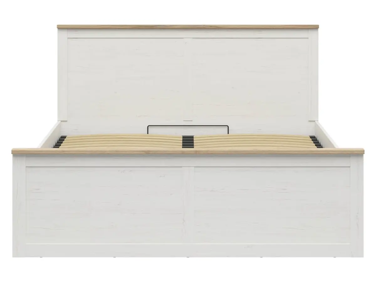 Cama Loksa B 180x200 con somier y arcón pino andersen blanco