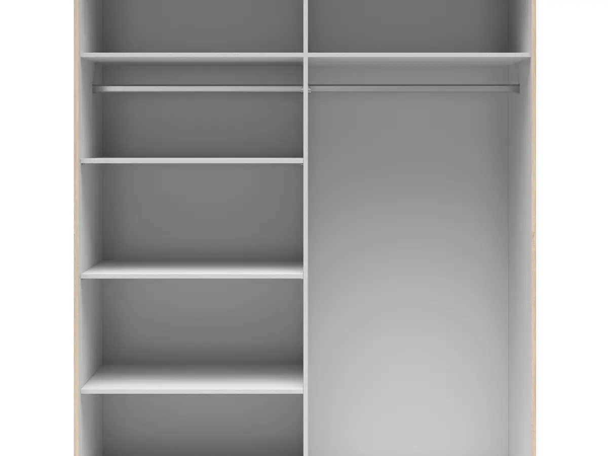 Armario de puertas correderas Tetrix 153 cm roble sonoma/blanco brillo