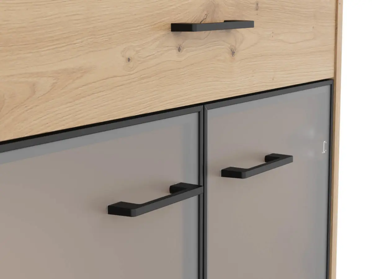 Estantería Space Office 80 cm con 2 puertas y 2 cajones roble artisan