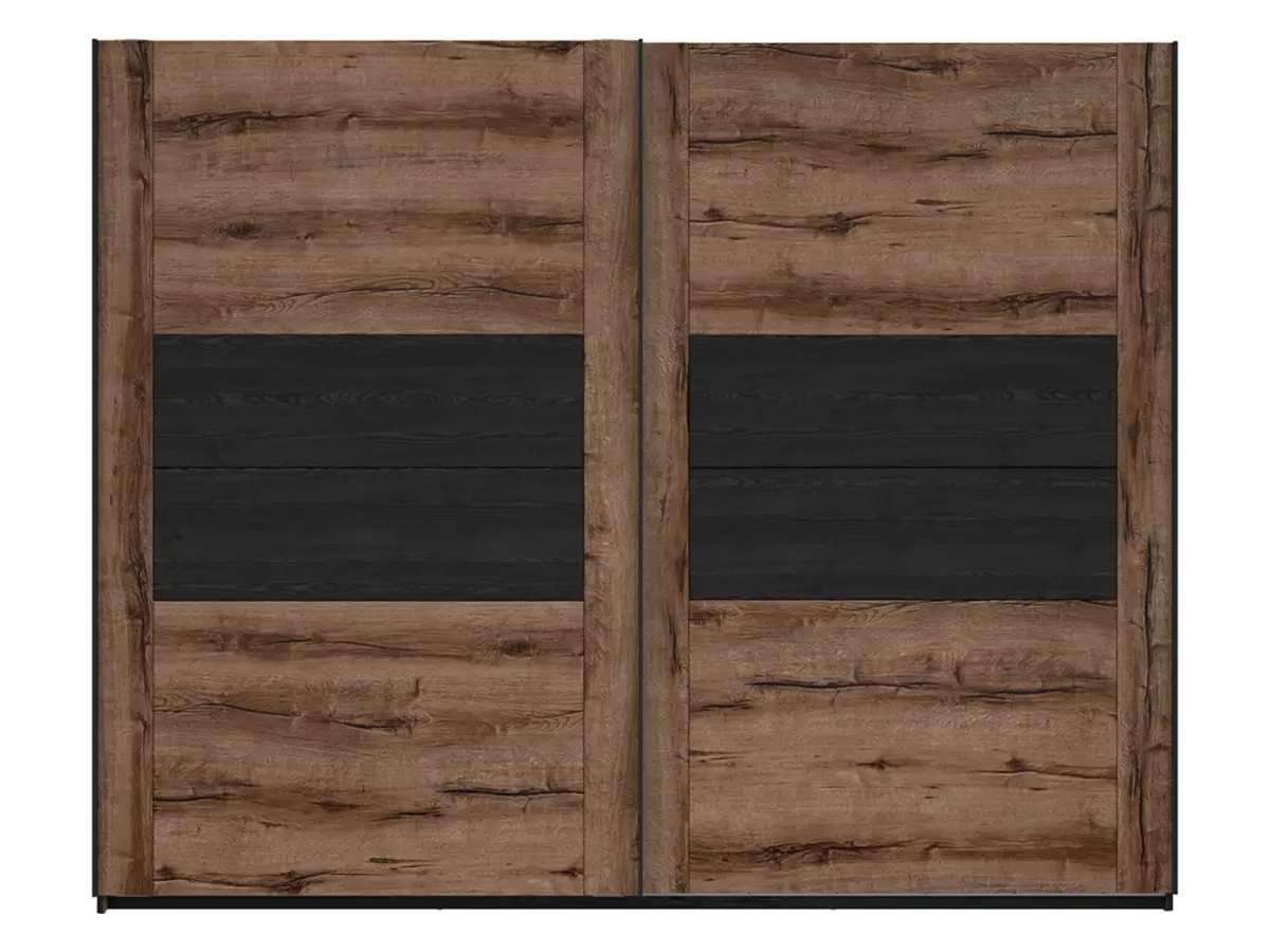 Armario de puertas correderas Kassel 270 guardarropa roble monastery/negro