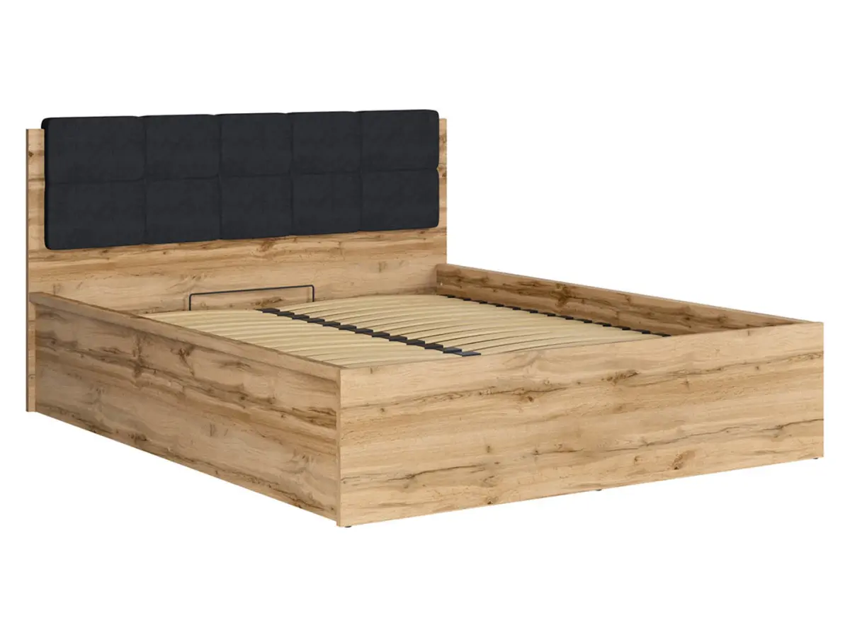 Łóżko Tetrix 160x200 ze stelażem i pojemnikiem dąb wotan