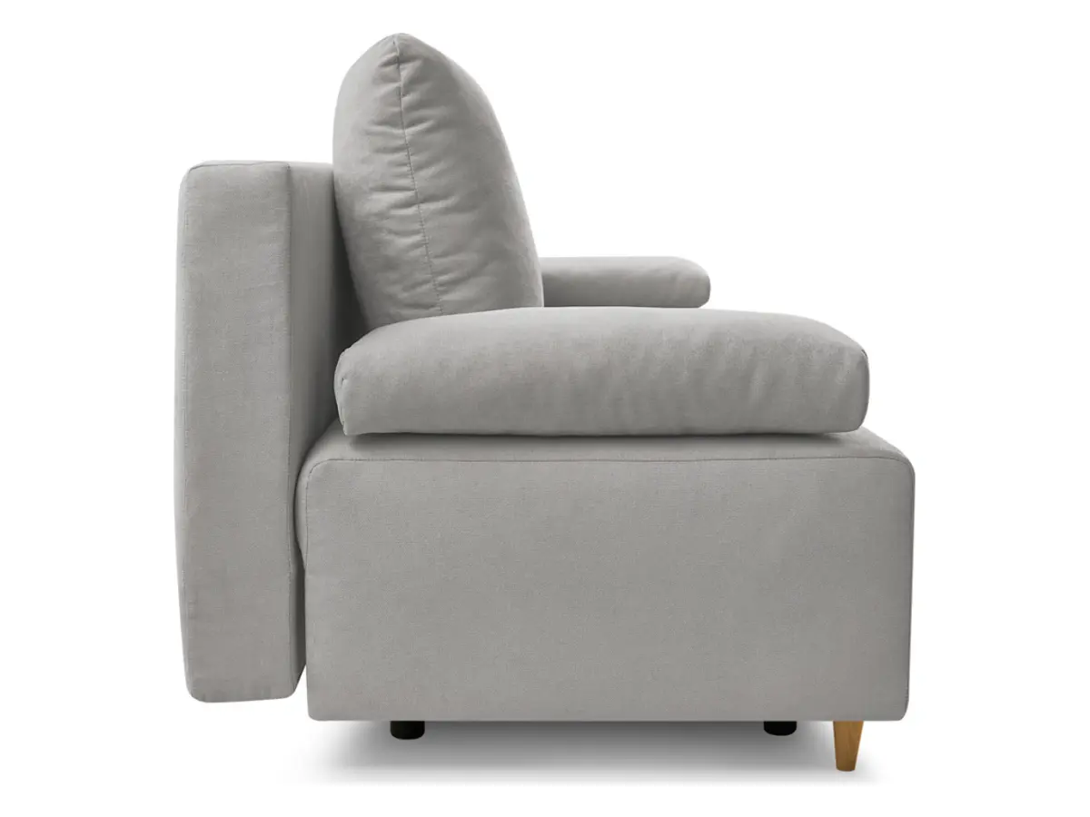 Sofá de tres plazas Sun con función de cama y contenedor gris