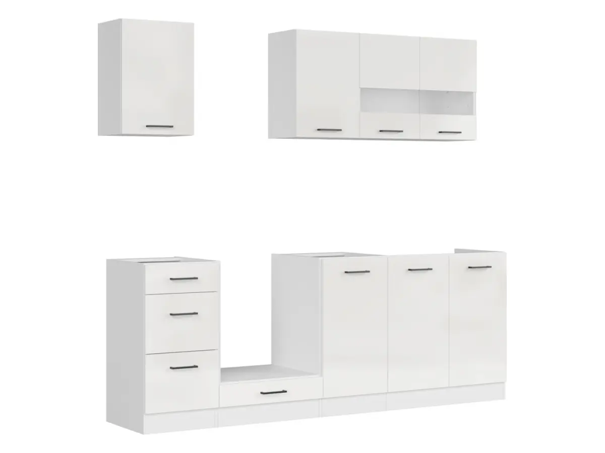 Conjunto de cocina Junona Line 220 cm tiza brillo