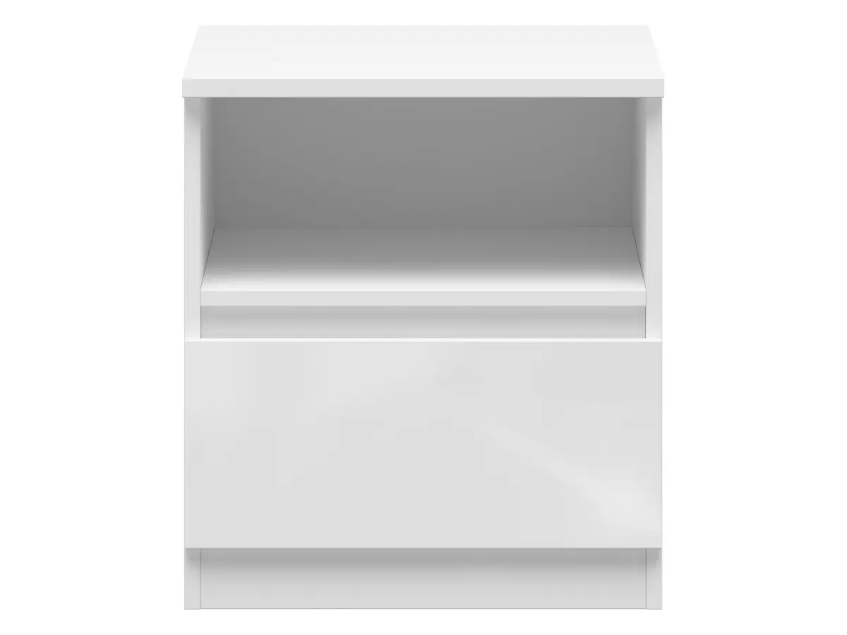 Mesita de noche Tetrix 45 cm con cajón blanco brillo