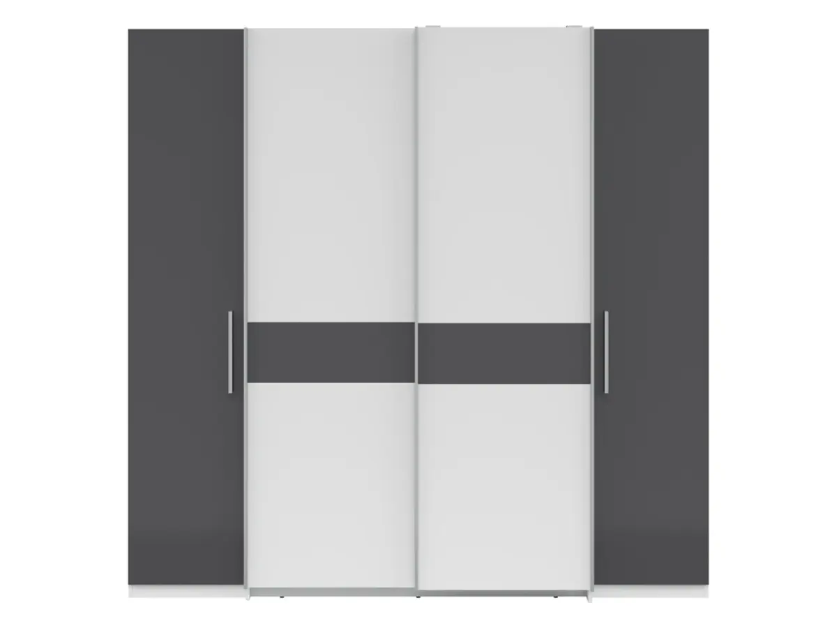 Armario de puertas correderas Fabio 215 cm blanco/grafito