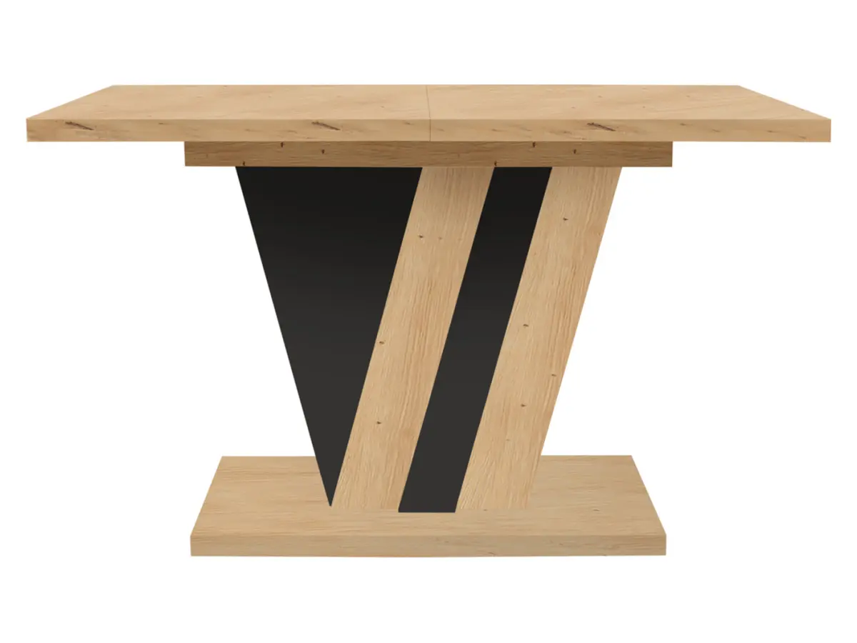 Mesa extensible Zatar 125/170x75 roble artisan/negro