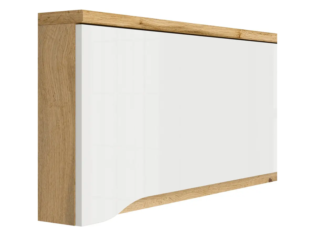 Шкаф навесной Nuis 135 см открытый дуб вотан/белый глянец