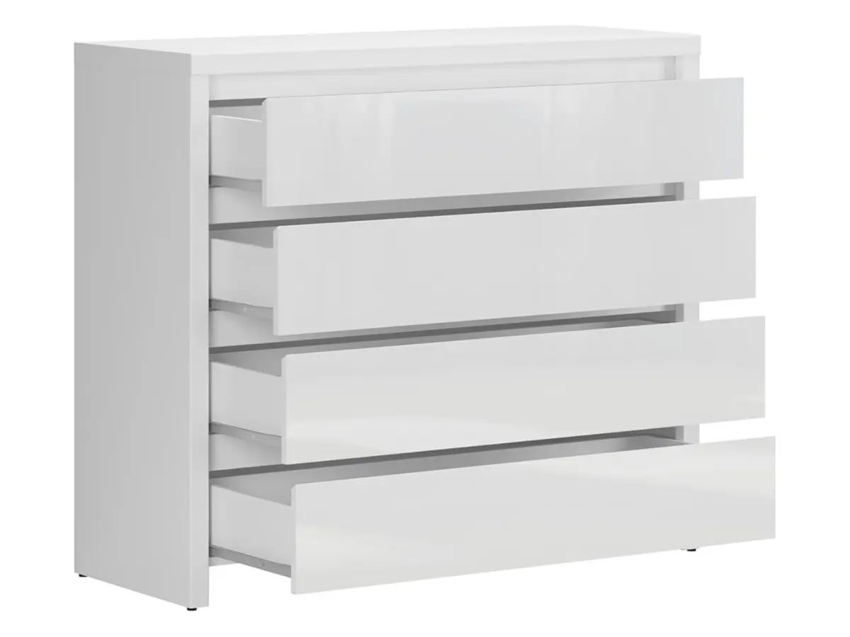 Cómoda Larios 105 cm con 4 cajones blanco brillo