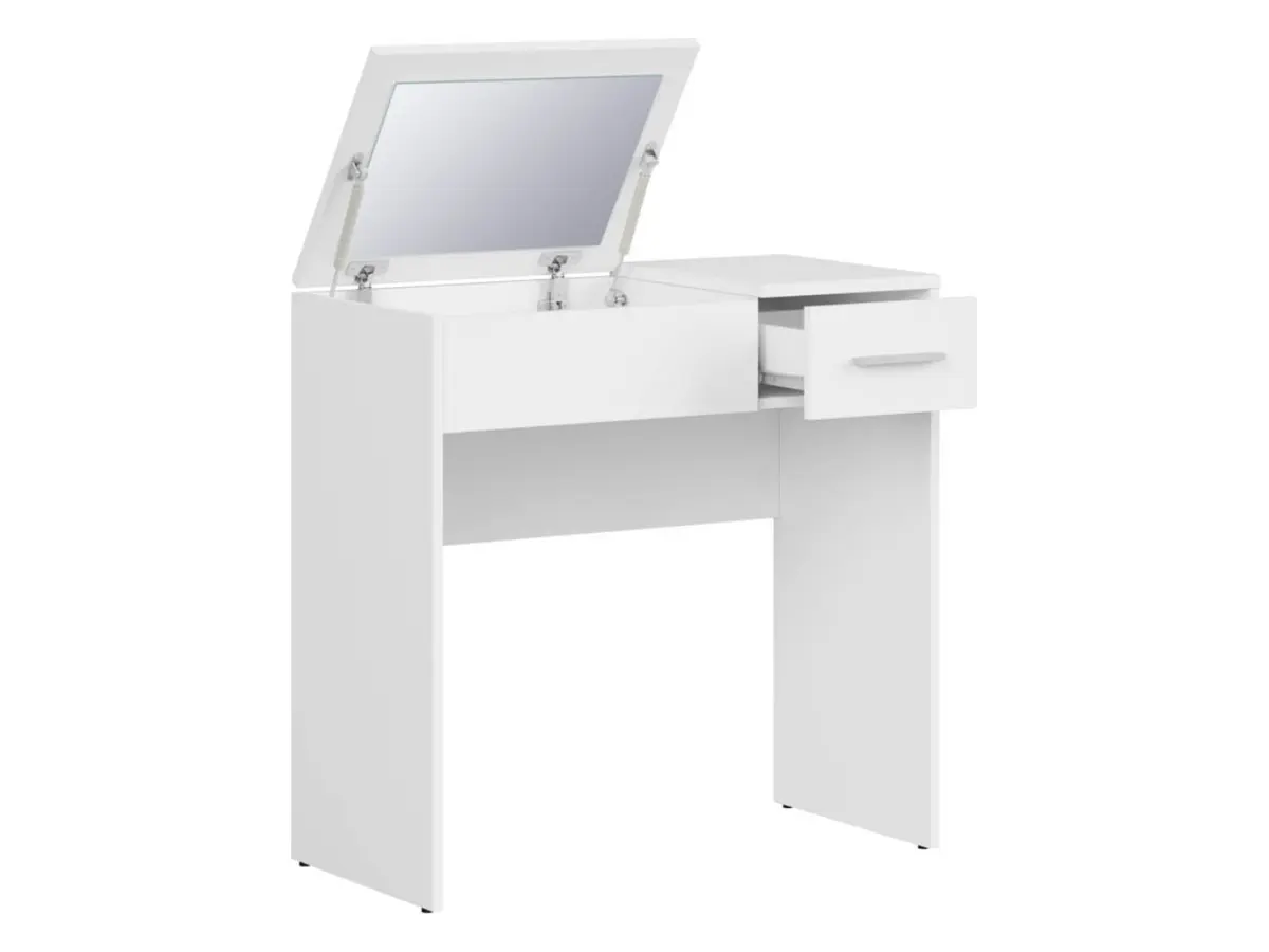 Tocador Nepo Plus 80 cm con cajón, compartimento y espejo blanco