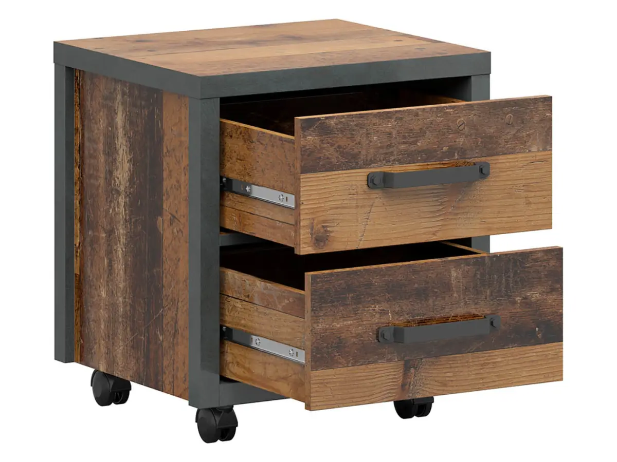 Cajonera Weston 46 cm con 2 cajones pino old style