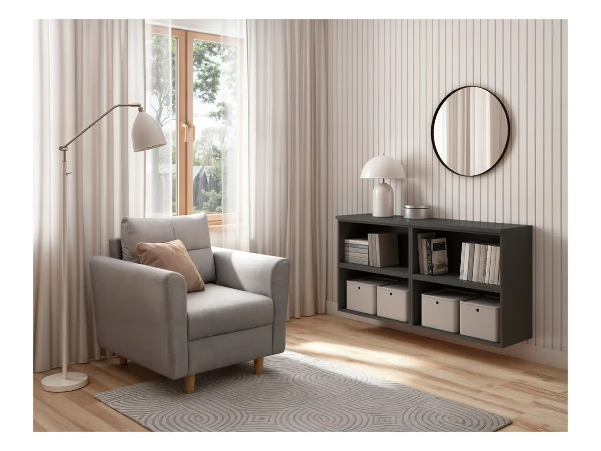 Estantería System 64 con estante grafito