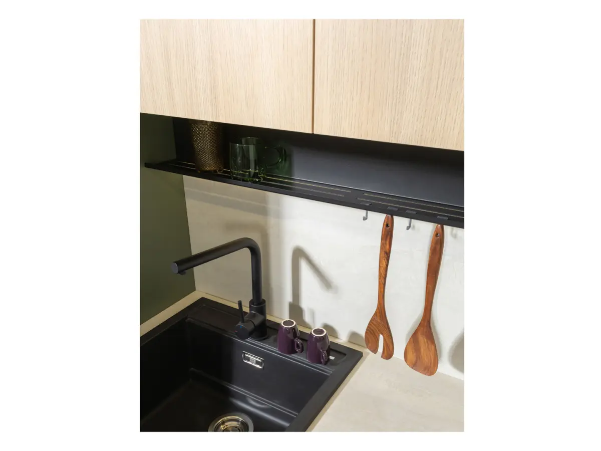 Conjunto de cocina Milino Medium B 332 cm gris/roble con encimera