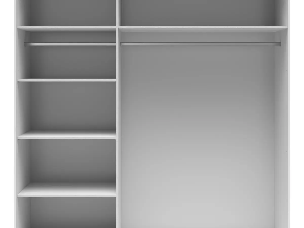 Armario de puertas correderas Tetrix 183 cm blanco brillo/roble wotan