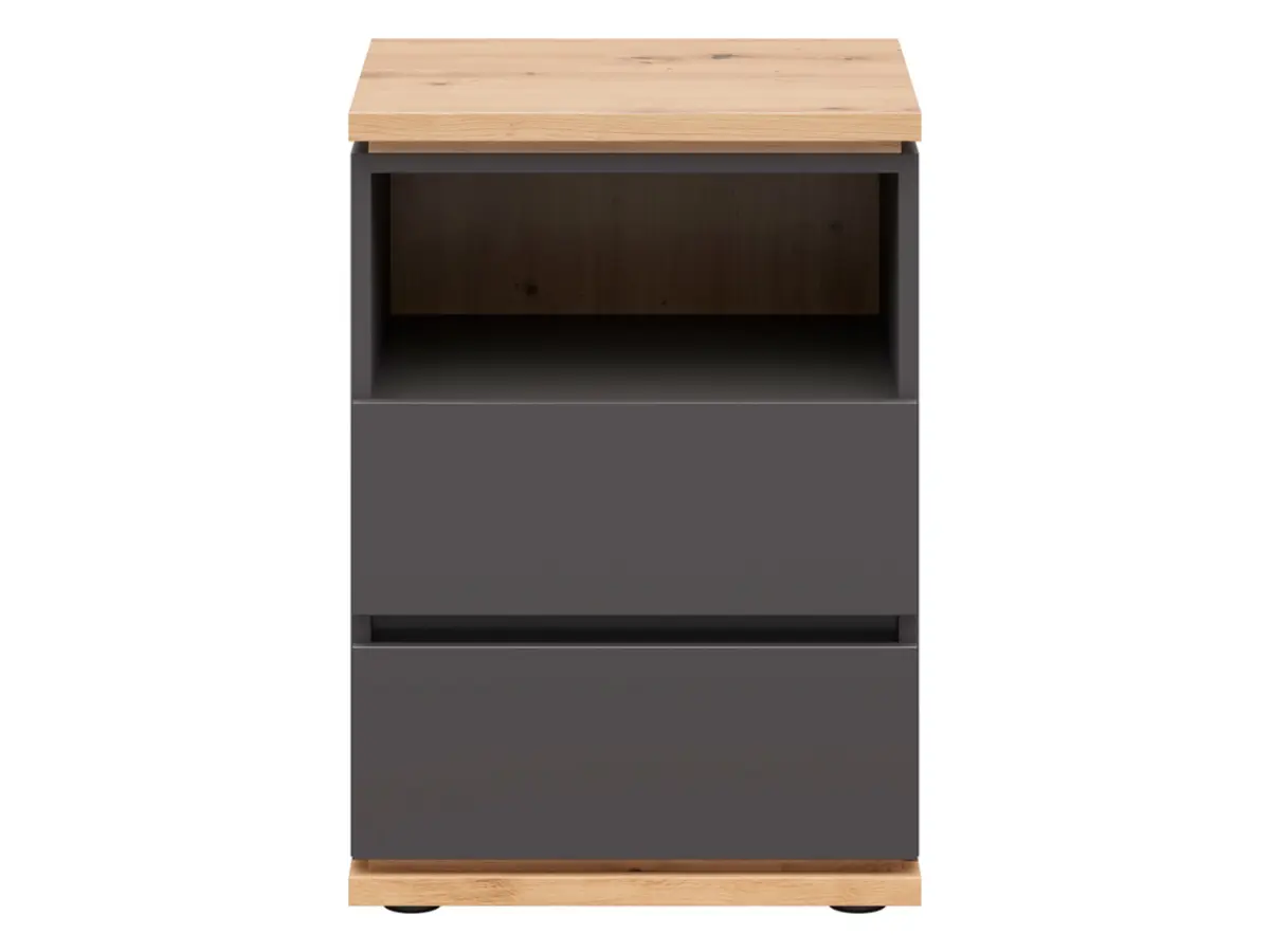 Mesita de noche Yamael 45 cm con cajones grafito