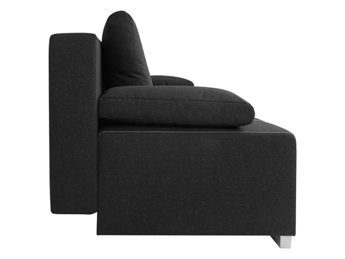 Sofá de tres plazas Street IV LUX 3DL convertible con arcón negro