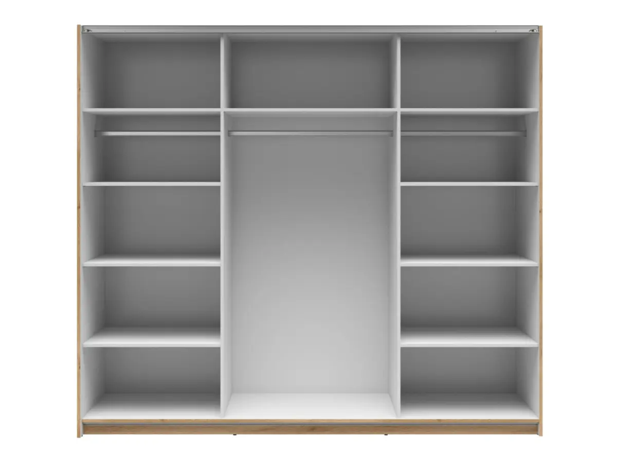 Armario de puertas correderas Tetrix 220 cm con espejo roble wotan