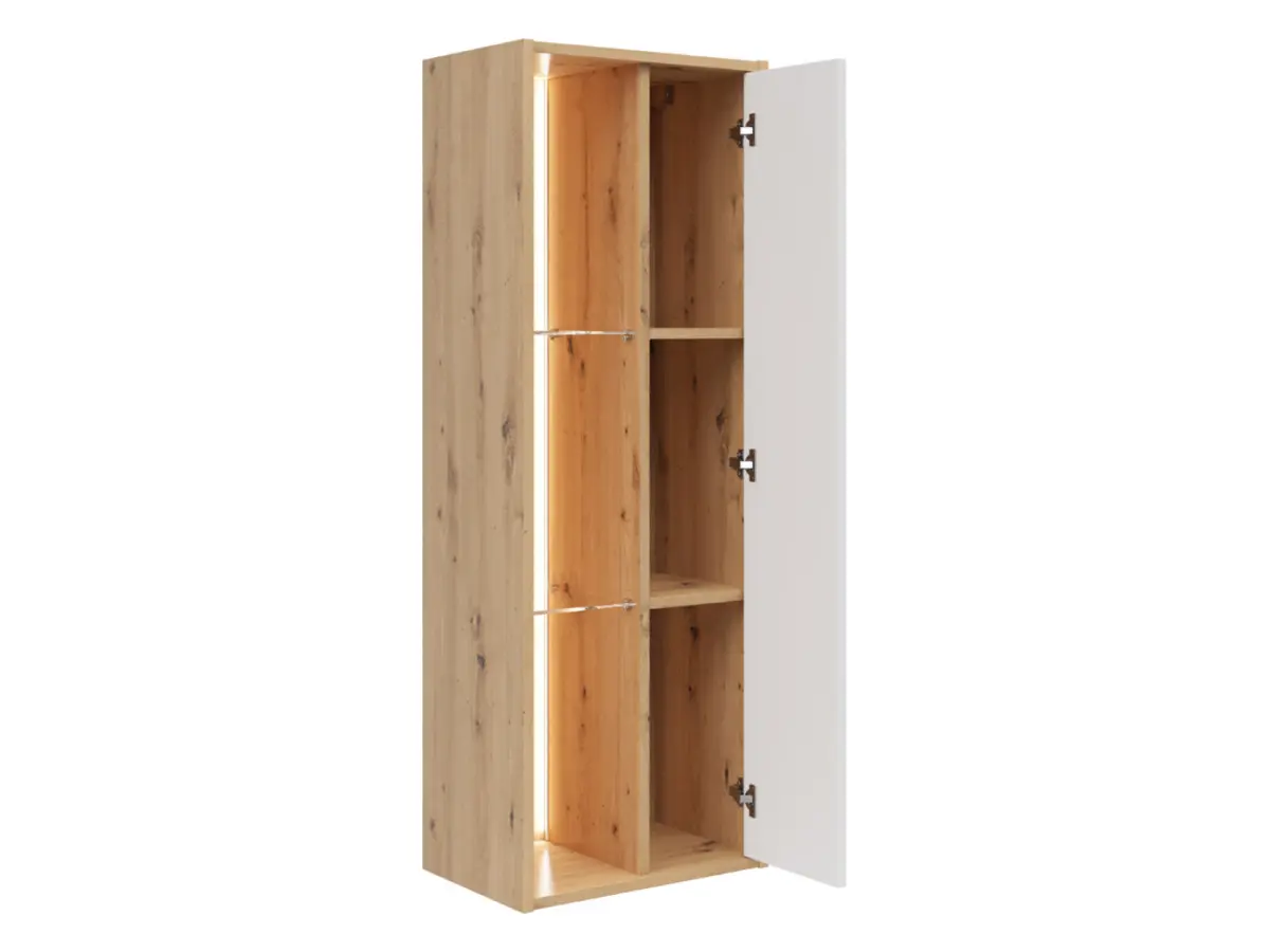 Estantería Gap 47 cm con puertas y 3 estantes roble artisan/blanco