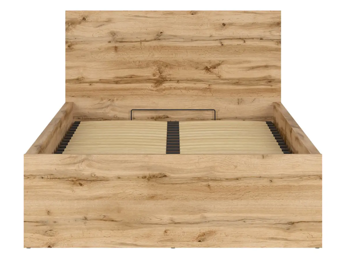 Cama Tetrix 120x200 con somier y contenedor roble wotan