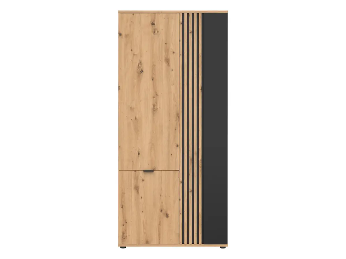 Armario de tres puertas Vabres 90 cm roble artisan listones