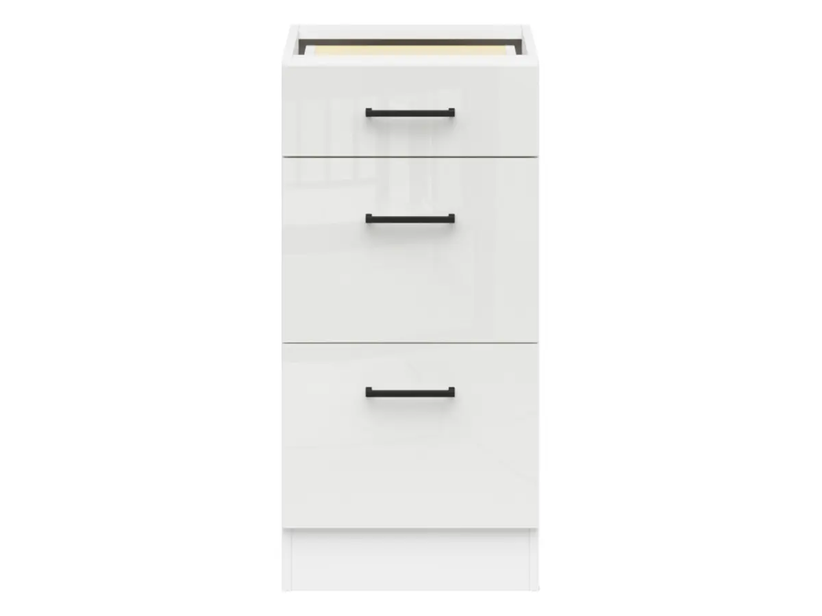 Mueble bajo de cocina Junona Line 40 cm con cajones brillo tiza