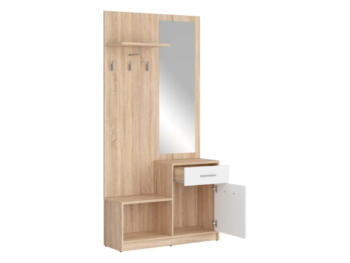 Set de recibidor Nepo Plus 90 cm roble sonoma/blanco