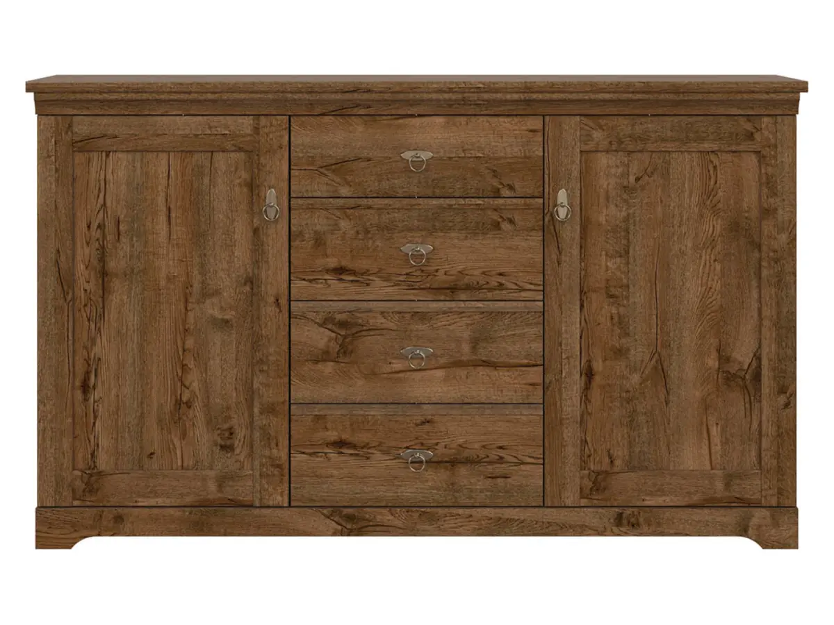 Cómoda Patras 153 cm con 2 puertas y 4 cajones roble april