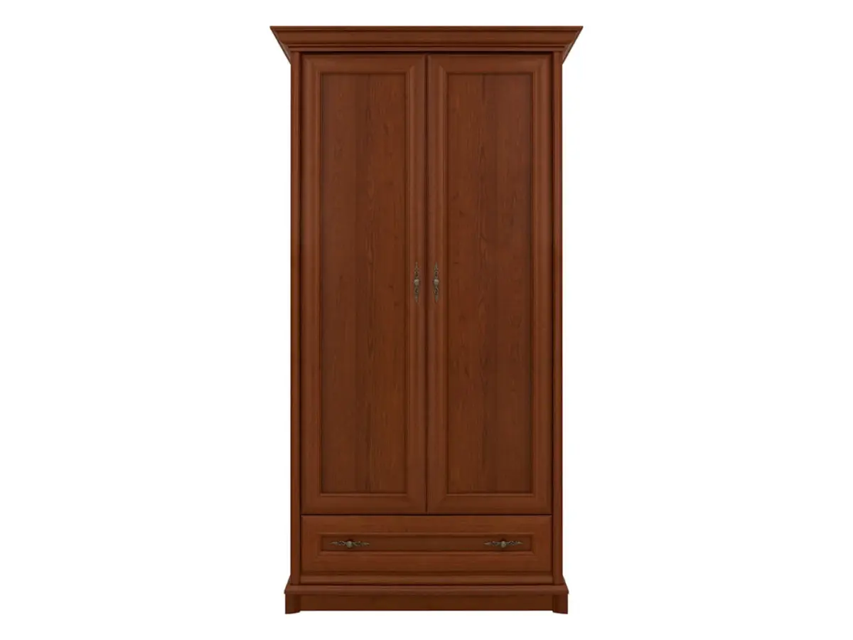 Armario de dos puertas Kent 110 cm con cajón castaño