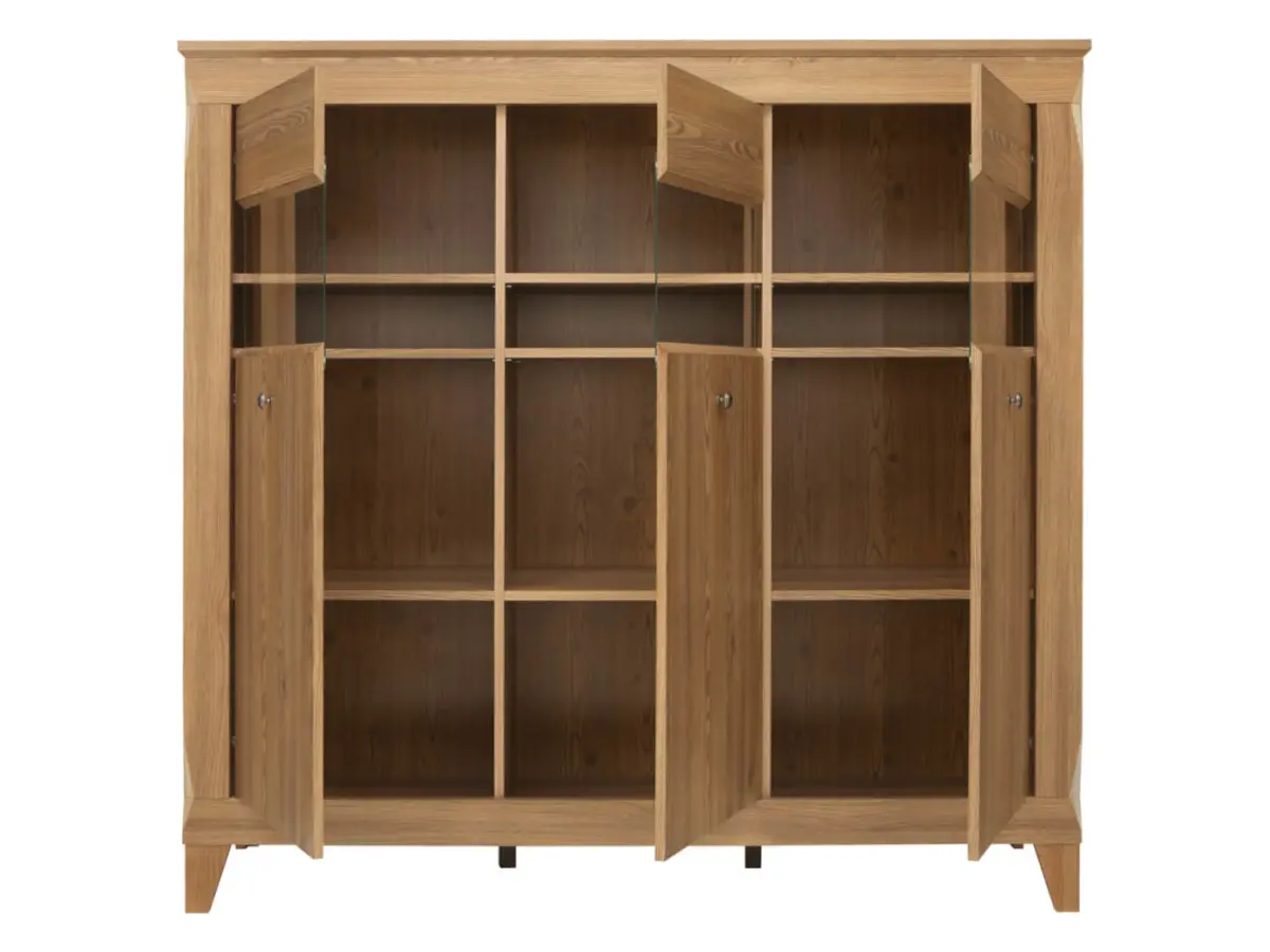 Vitrina Bergen 156 cm con 3 puertas alerce sibiu dorado