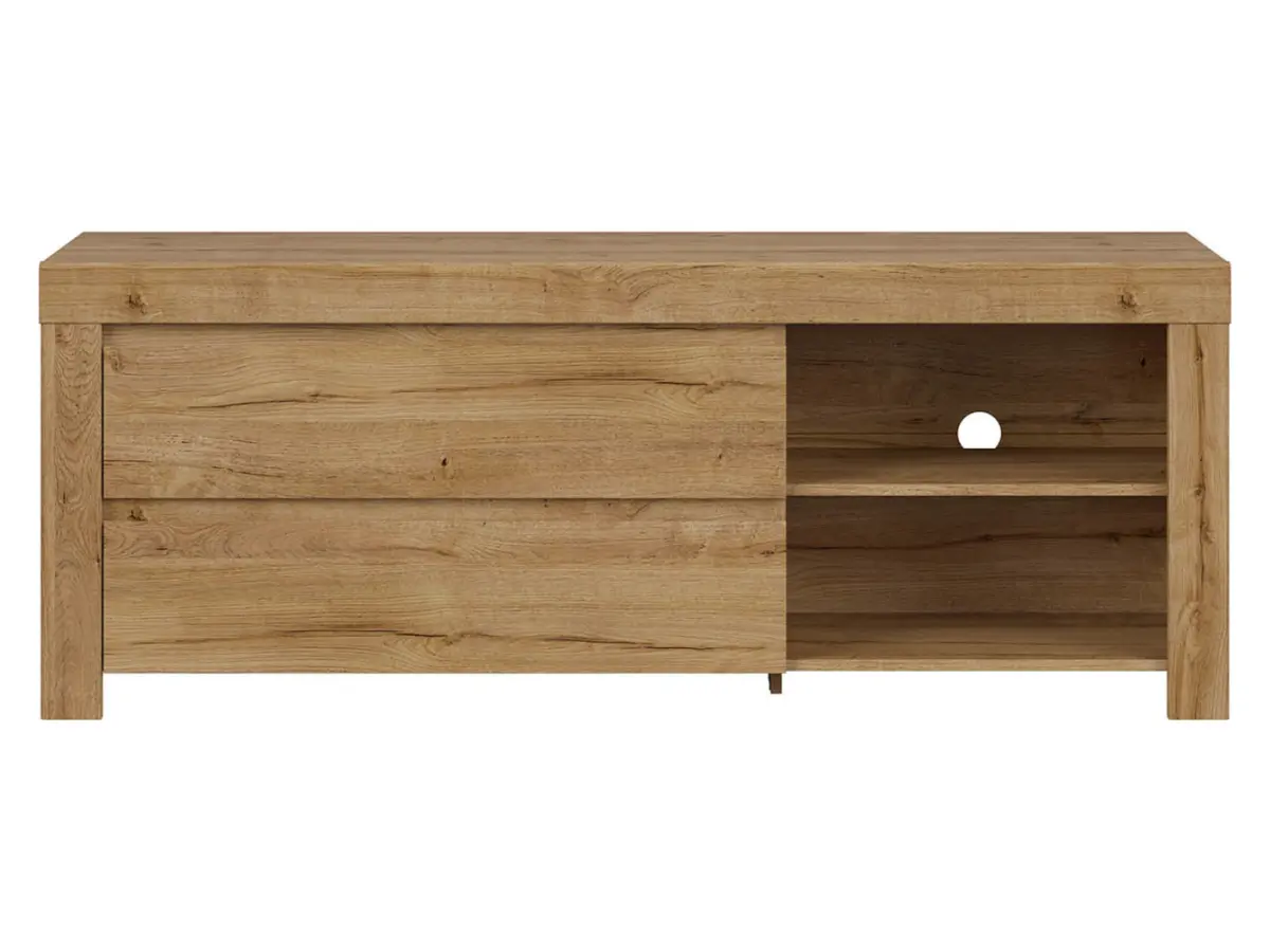 Mueble RTV Holten 156 cm con 2 cajones y estante roble waterford