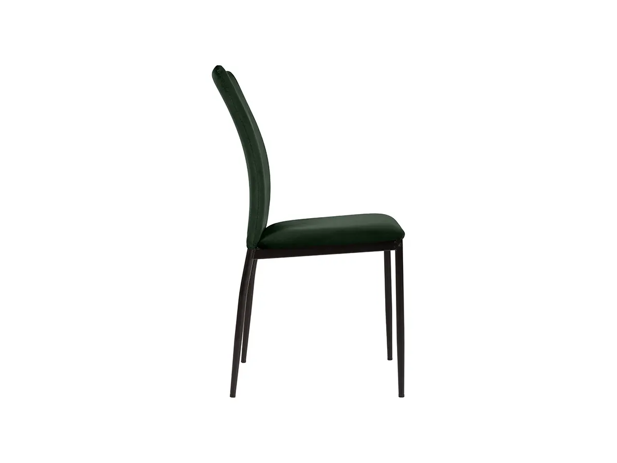 Silla tapizada Weyer de terciopelo verde oscuro