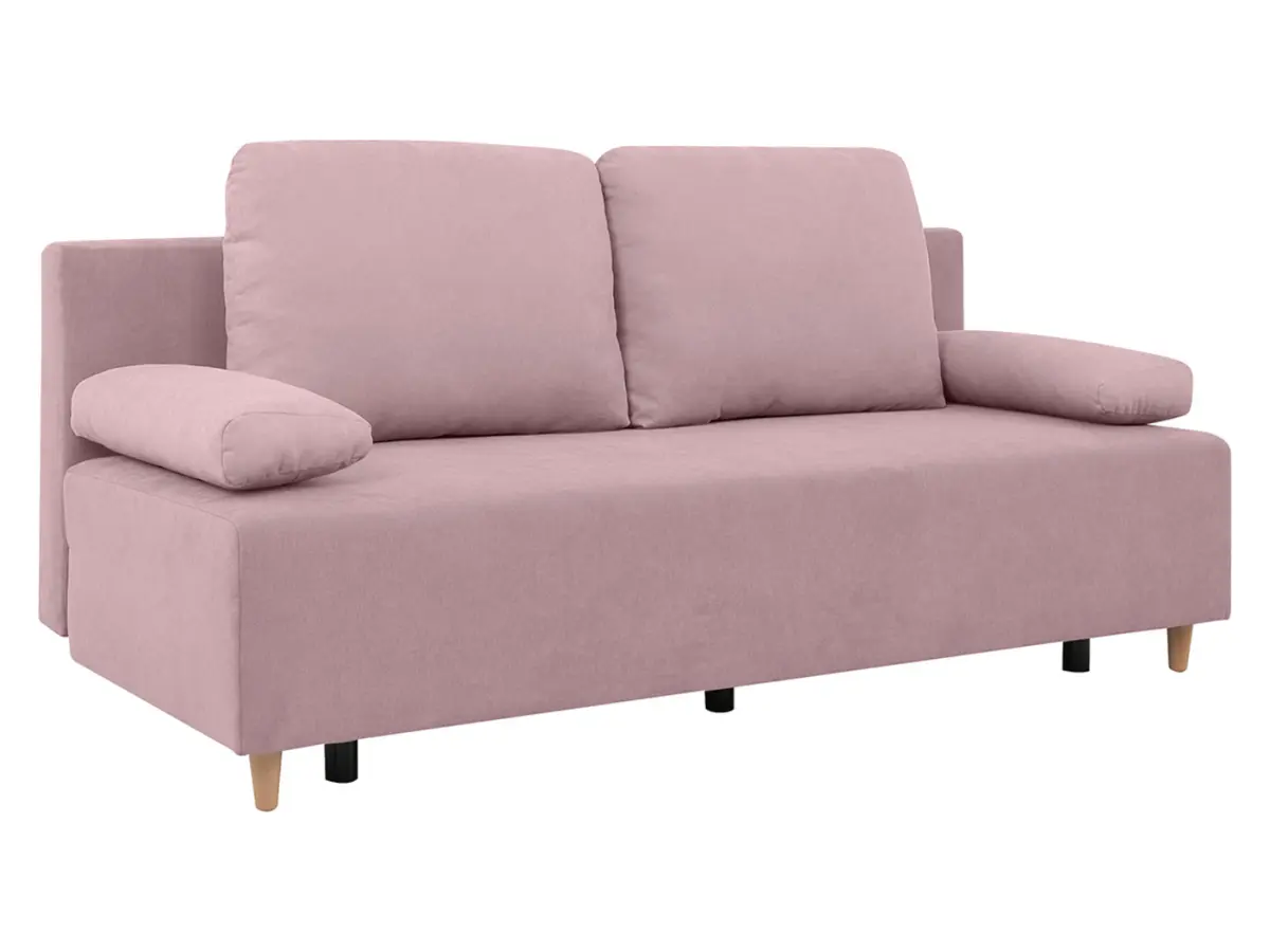Sofá cama de tres plazas Sun con arcón rosa