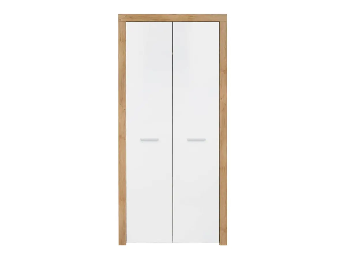 Armario de dos puertas Balder 90 cm roble riviera/blanco brillo